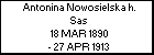Antonina Nowosielska h. Sas