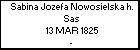Sabina Jozefa Nowosielska h. Sas