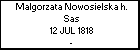 Malgorzata Nowosielska h. Sas