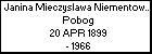 Janina Mieczyslawa Niementowska h. Pobog