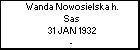 Wanda Nowosielska h. Sas