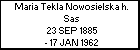 Maria Tekla Nowosielska h. Sas