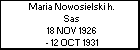 Maria Nowosielski h. Sas