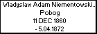 Wladyslaw Adam Niementowski h. Pobog