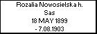 Rozalia Nowosielska h. Sas