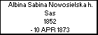 Albina Sabina Nowosielska h. Sas