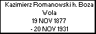 Kazimierz Romanowski h. Boza Wola
