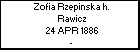Zofia Rzepinska h. Rawicz