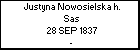 Justyna Nowosielska h. Sas
