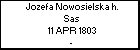 Jozefa Nowosielska h. Sas