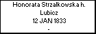 Honorata Strzalkowska h. Lubicz