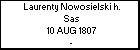 Laurenty Nowosielski h. Sas
