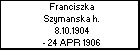 Franciszka Szymanska h.