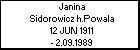 Janina Sidorowicz h.Powala